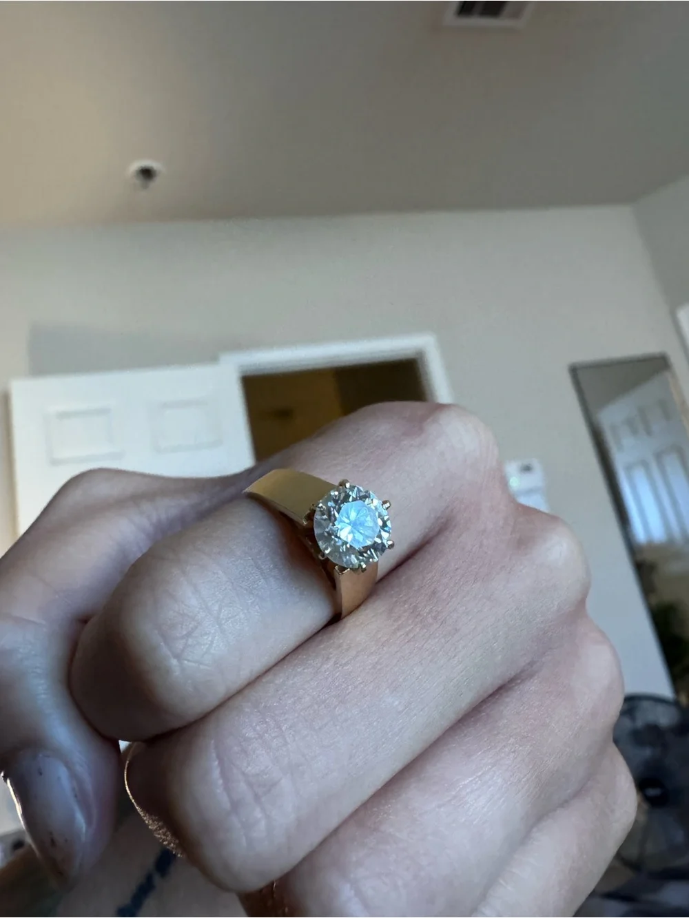 2.13 ct lab Diamond ring with paperwork. 14k gold ring. Size 6.5